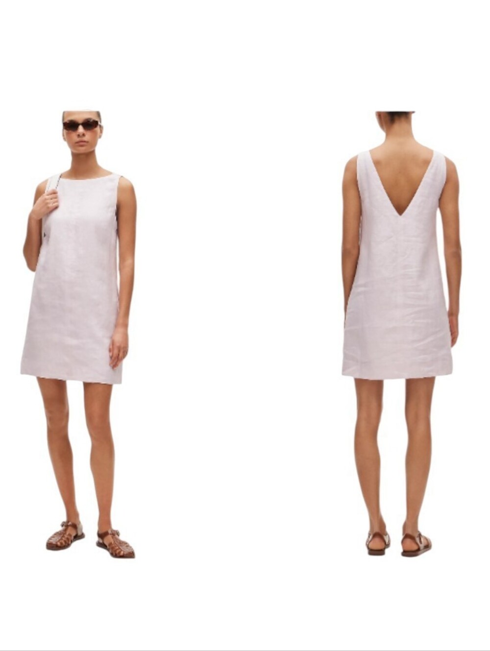 NWT J. Crew Billie Mini dress Linen Peppermint Ice Light Pink Size 8